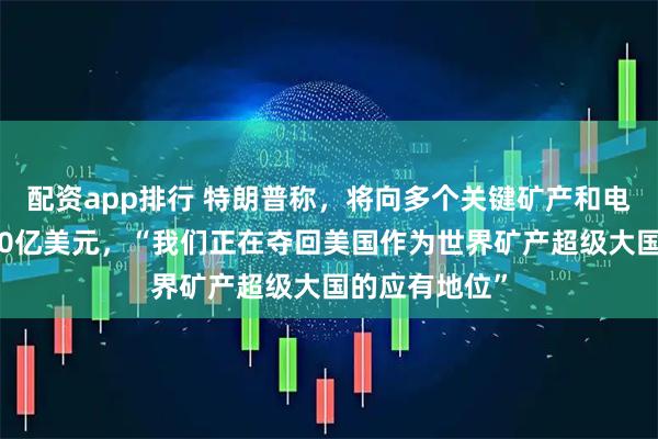 配资app排行 特朗普称，将向多个关键矿产和电池项目投资30亿美元，“我们正在夺回美国作为世界矿产超级大国的应有地位”
